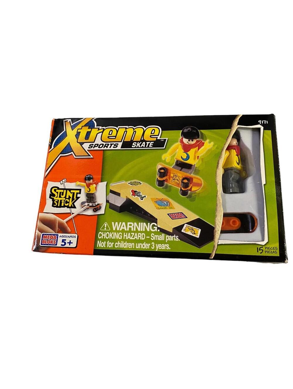Mega Bloks Xtreme Sports Skate 15 Pieces New In Open Box Damaged Packaging